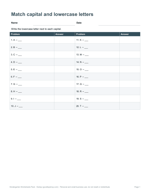 Preview of the first page of Letter matching